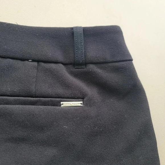 Anne Klein Womens sz 14 Stretch Solid Black Tapered Dress Pants - Picture 4 of 9